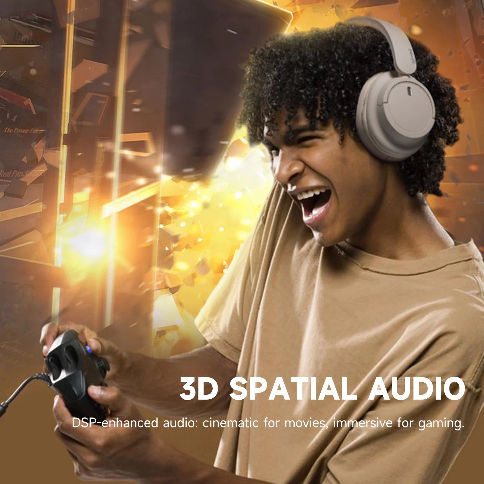 Oneodio EKSA V16 Wireless Headphones Bluetooth 5.3 Over Ear Headset With Mic Bass/Pop Mode Hi-Res HiFi Wired Headphones 90H APP