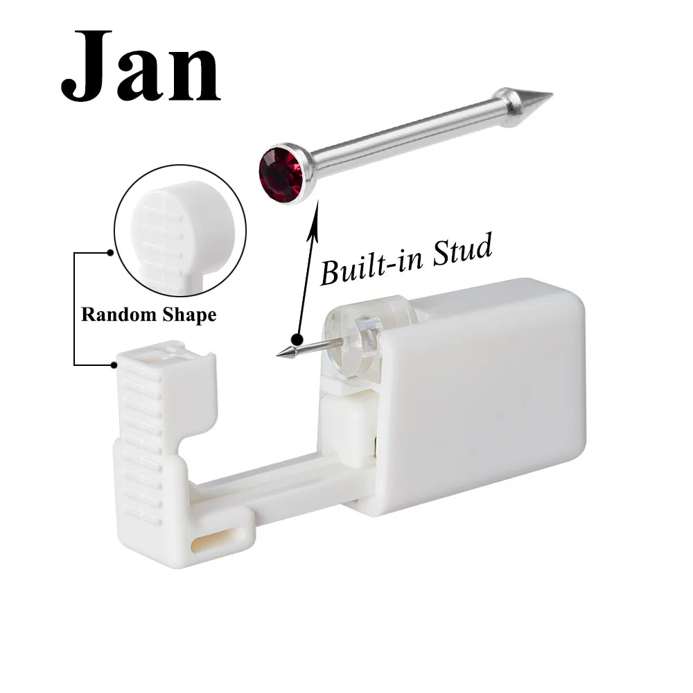 1 Unit Disposable Safe Sterile Piercing Unit For CZ Nose Studs Piercing Gun Piercer Tool Machine Kit Earring Stud Body Jewelry