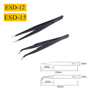 2/6pcs Precision Tweezers Set ESD Anti-Static Stainless Steel Tweezers Repair Tools for Electronics Repair Soldering Craft Tools