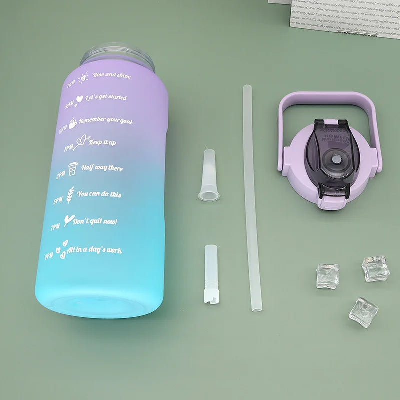 2025 Spring/Summer 2L Large Capacity Outdoor Plastic Bouncing Straw Sports Water Bottle Leak-proof Portable Refill Cups