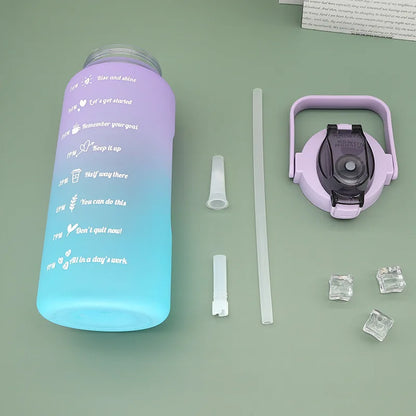 2025 Spring/Summer 2L Large Capacity Outdoor Plastic Bouncing Straw Sports Water Bottle Leak-proof Portable Refill Cups