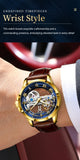 CAREKISO Fashion Men's Watches Original Mechanical Leather Men Clock Waterproof Hollow Tourbillon Automatic Man Watch Reloj Male