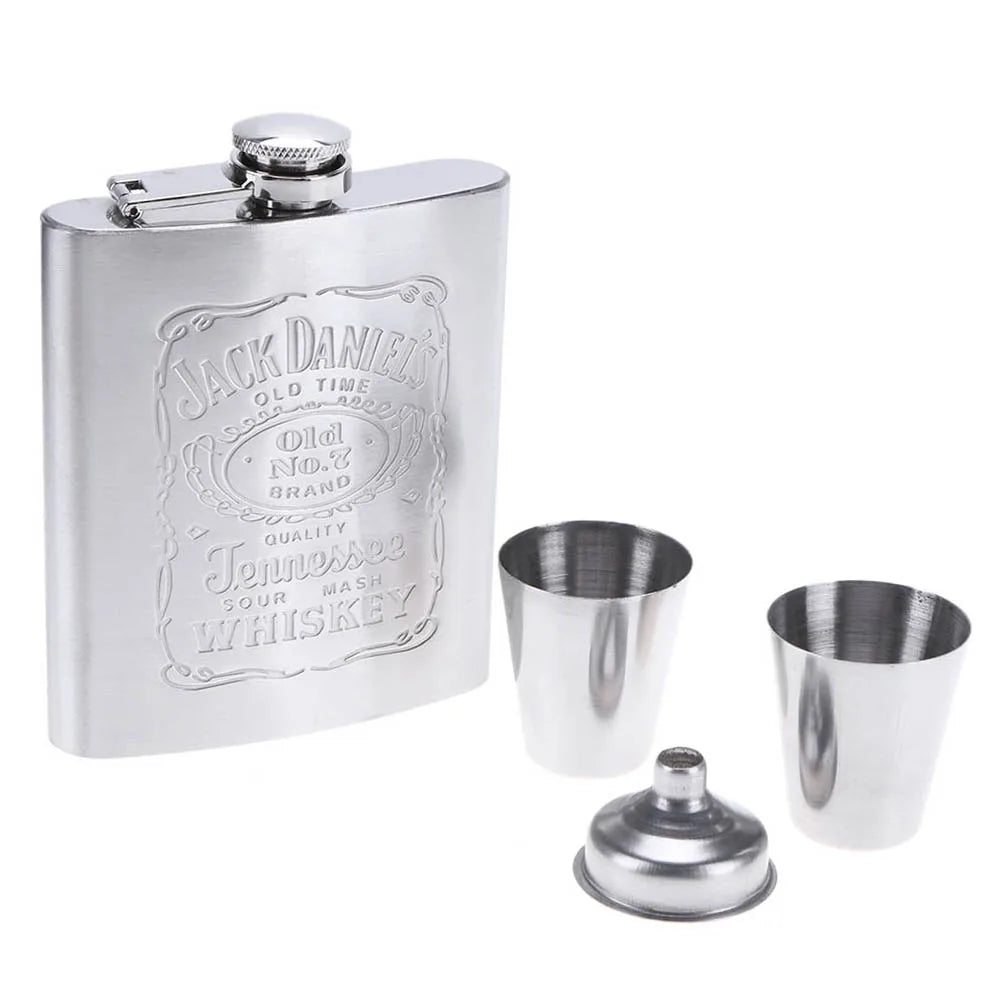 8oz Outdoors Portable Pocket Hip Flask Stainless Steel Whiskey Flask Drink Alcohol Container Gift Box Vodka Drinking Bottle Tools