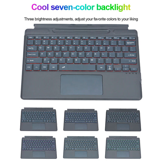 Bluetooth-compatible 5.0 Keyboard 3 Light Modes Gaming Keyboard 10m Operating Distance Magnetic Keyboard for Surface Pro8/X/Pro9