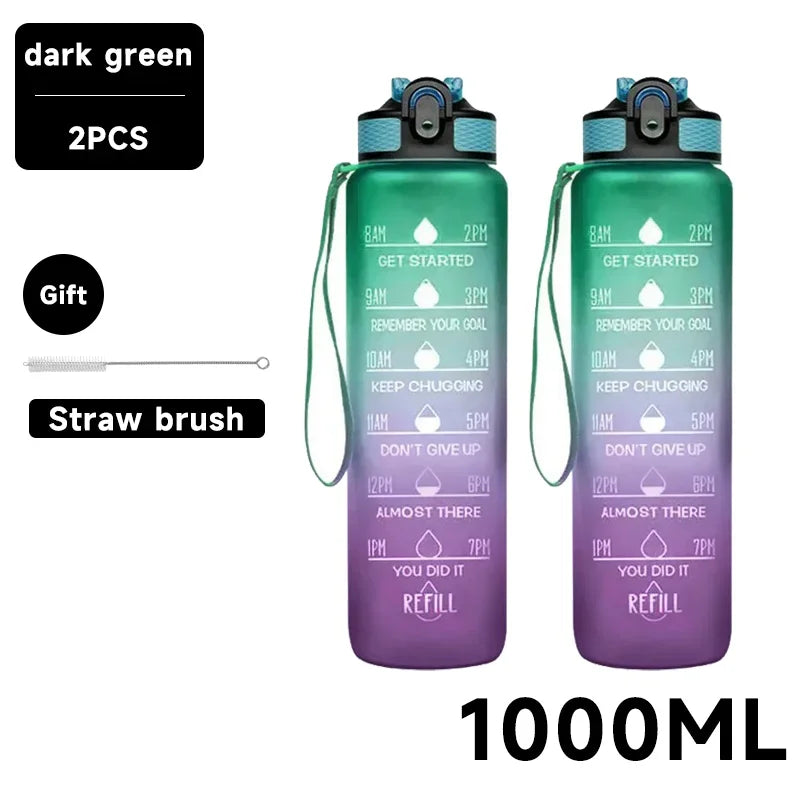 1 Liter Water Bottle Motivational Sport Water Bottle Leakproof Drinking Bottles Outdoor Travel Gym Fitness Jugs For Kitchen