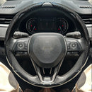 3PCS Carbon Fiber Car Round Steering Wheel Cover Non-Slip Steering Cover Protector Anti Dust Washable Interior Auto Accessories