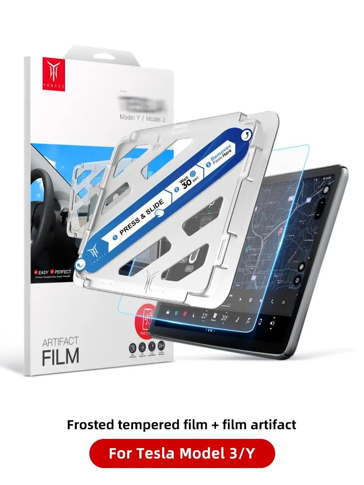 Protector de pantalla de vidrio templado YZ para consola central Tesla Model 3 Y, película HD antirreflejo, accesorios de protección de pantalla