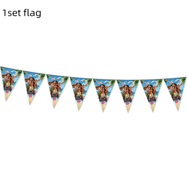 Talheres descartáveis de Tema Moana para Crianças, Copo e Prato, Suprimentos de Decoração para Meninas, Festa de Casamento, Aniversário, Novo