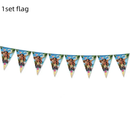 Talheres descartáveis de Tema Moana para Crianças, Copo e Prato, Suprimentos de Decoração para Meninas, Festa de Casamento, Aniversário, Novo