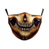 Máscara Unissex Ajustável Impressa em 3D com Estampa de Caveira de Terror (Fantasma/Zumbi/Meia-Face) para Festas, Halloween e Carnaval (Adulto)