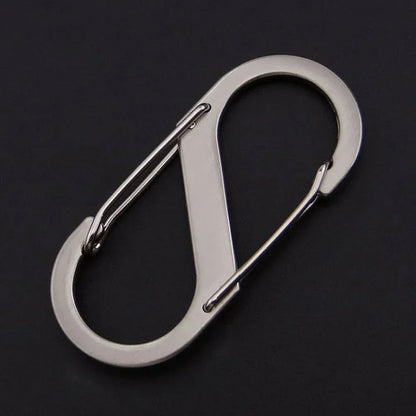 10Pcs S Type Mini Keychain Hook Stainless Steel Carabiner With Lock Anti-Theft Outdoor Camping Backpack Buckle Key-Lock Tool
