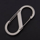 10Pcs S Type Mini Keychain Hook Stainless Steel Carabiner With Lock Anti-Theft Outdoor Camping Backpack Buckle Key-Lock Tool