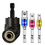 Impact Grade 105 Degree Right Angle Drill Extension for Screwdriver Bit Power Hand Tool Part Nut Attachment