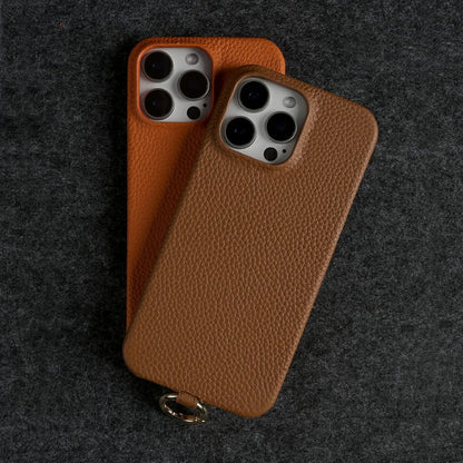 Funda de piel auténtica personalizable con cordón de carga para iPhone 16 Pro Max, 15, 14, 13, 12 y 11, con funda magnética.