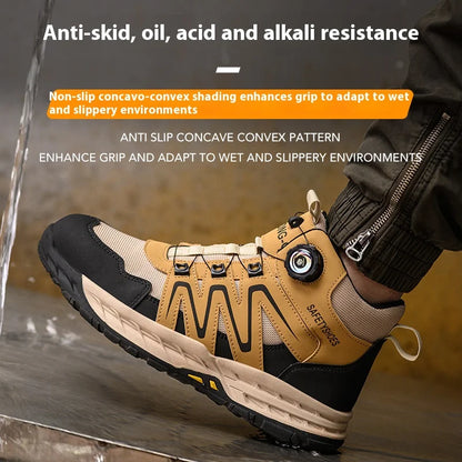 New Safety Boots Men Work Indestructible Shoes Sneakers Steel Toe Protective Boots Anti-smash Anti-puncture Work Tactical Boots