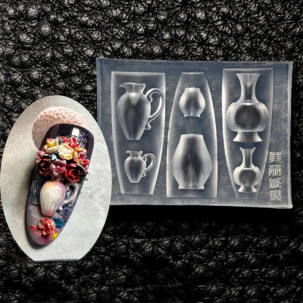 1pc Lattice Window Gothic Chinese Style 3D Acrylic Mold  Nail Art Decorations DIY Design Silicone Nails  Mold
