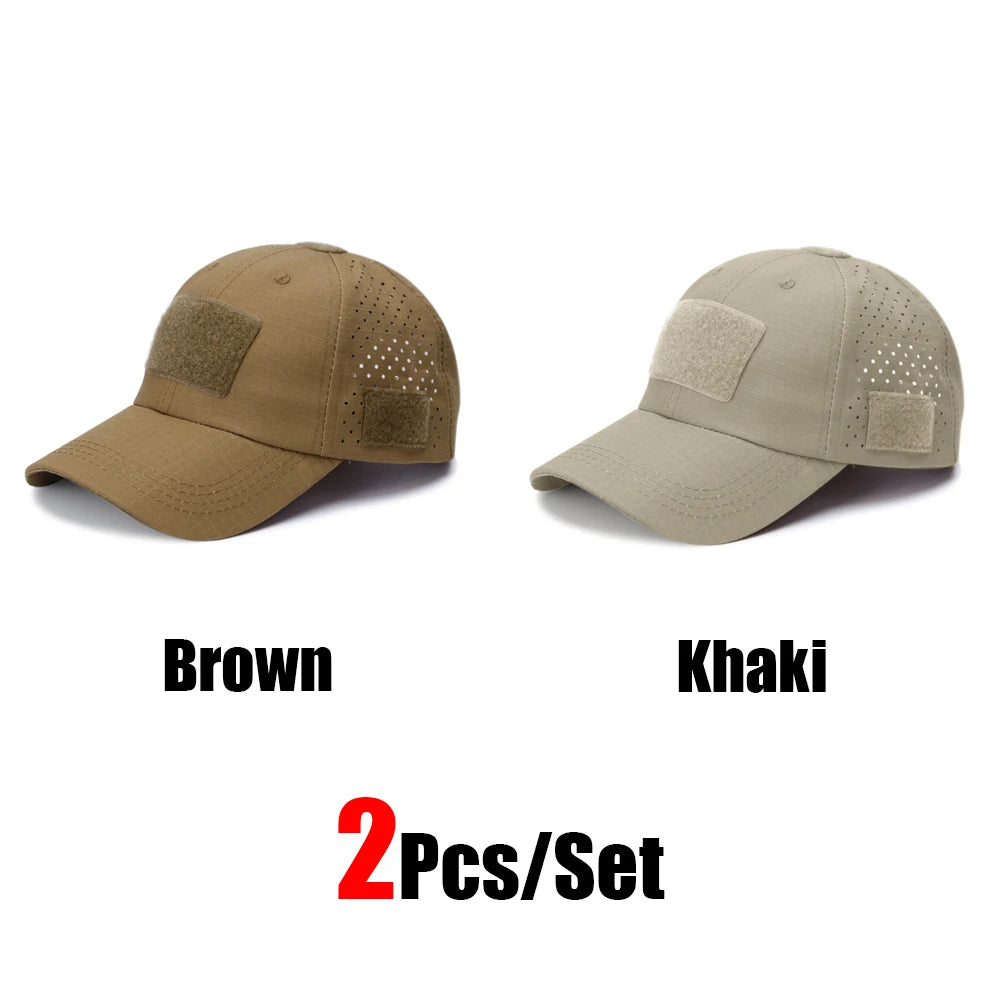 1/2pcs New Men's Camouflage Baseball Cap Breathable Sunscreen Hat Outdoor Sports Hunting Hiking Camping Beach Fishing Sun Hat