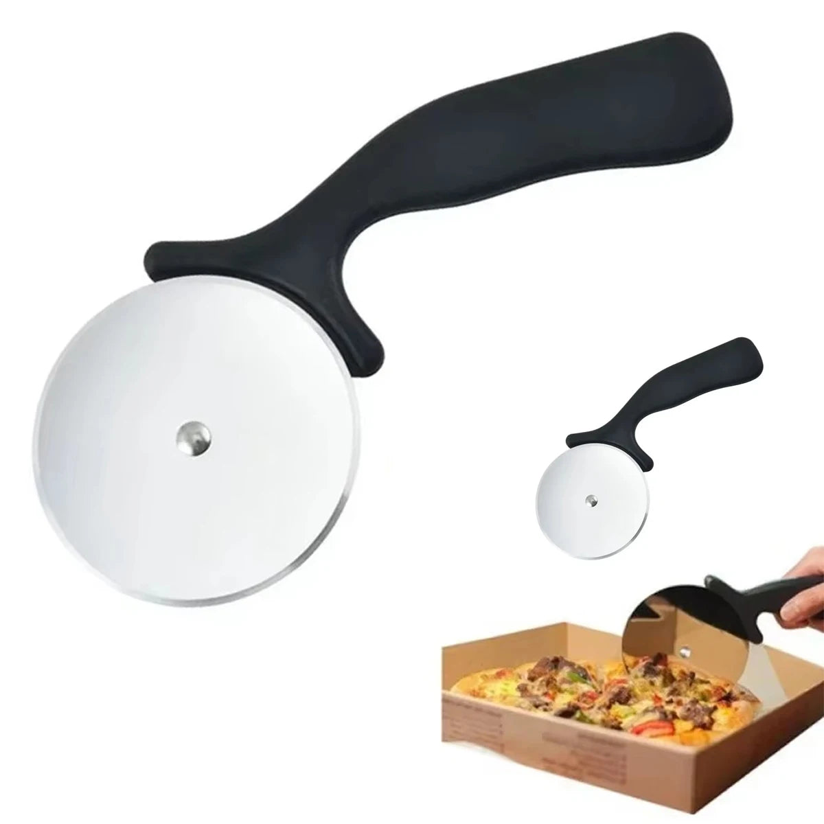 Cortadores de pizza de acero inoxidable, cortador de rodillos de repostería, cuchillo para pizza, cortador de galletas, rodillo para pasteles, tijeras, utensilios para hornear, accesorios de cocina