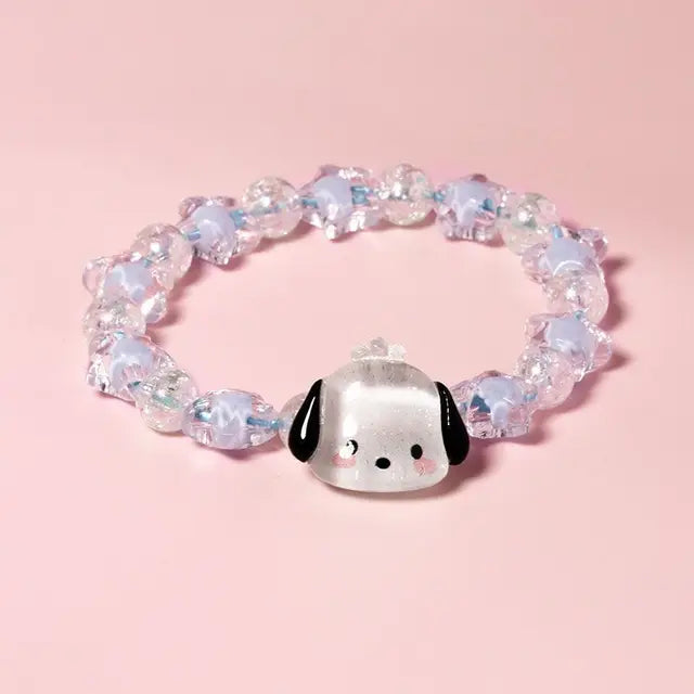 Sanrio Kuromi Cinnamoroll Crystal Bracelet, MyMelody Kawaii, Super Fairy, Sweet Couple Beaded, Hand Rope, Head Rope, Girl Toy 