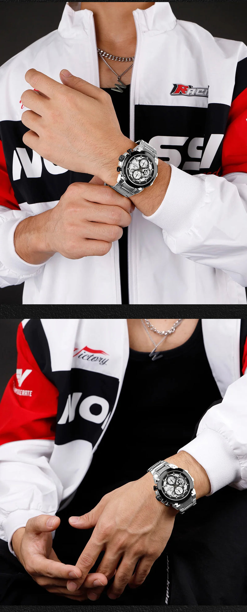 NAVIFORCE Original Watch for man 2025 New Stainless Steel Waterproof Chronograph Classic Quartz Wristwatch Brand Men Watch Gifts