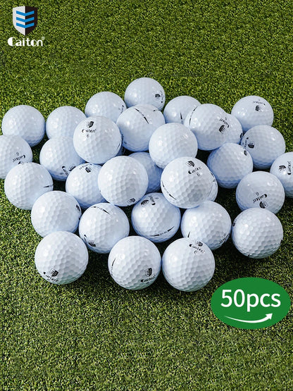 Caiton 50pcs 3-Layer Golf Balls - 332 Dimple, Max Distance, Spin Control, Durable, Accurate - Ideal for Training & Play