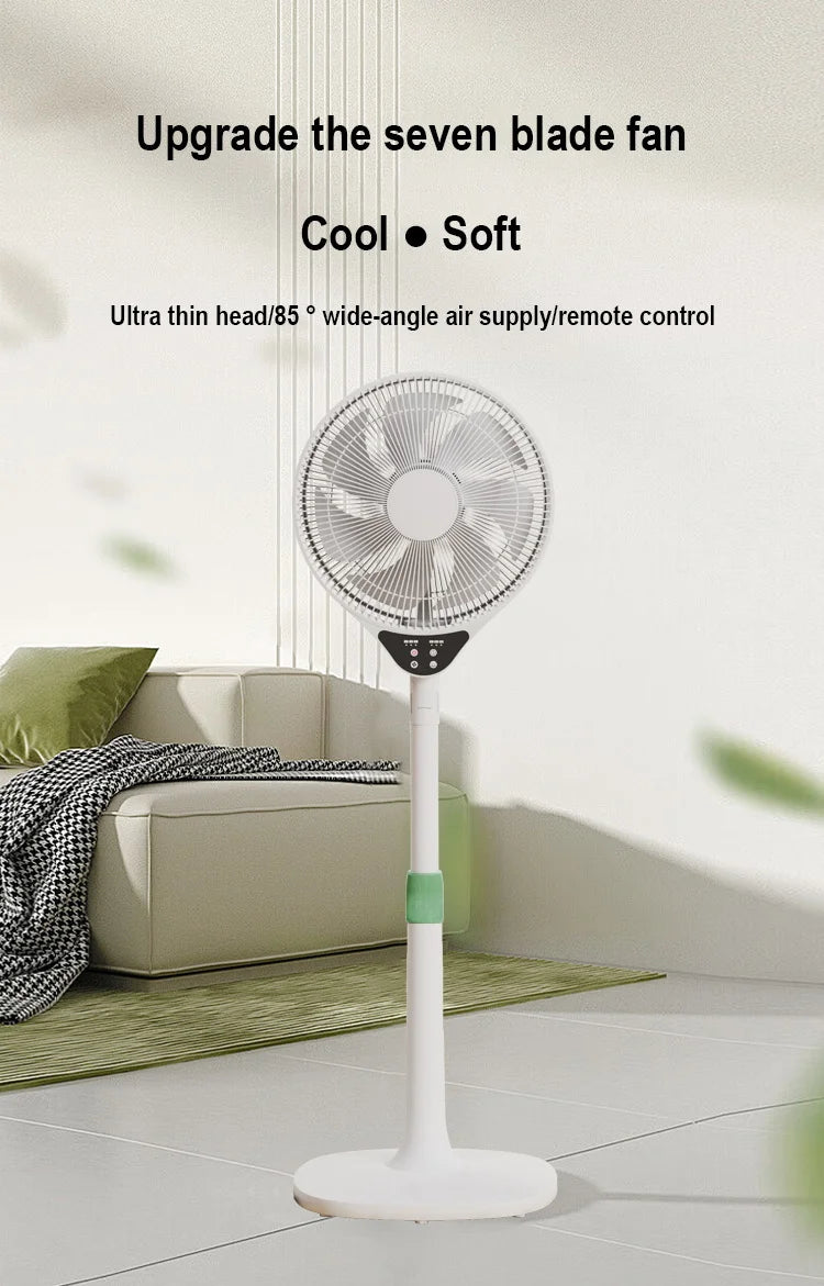 220V Electric Pedestal Standing Fan Adjustable Heigh Desk Air Blower Timing Shake for Living Room Bedroom Kitchen Home Office