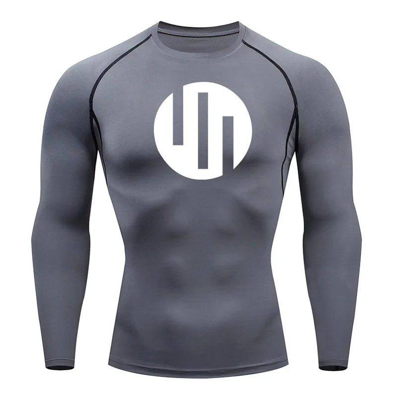 Gym Short Sleeve Running T-Shirt Men's Compression Long Sleeve Shirt Sun Protection Quick Drying Sports Top Black Sportswear 4xl
