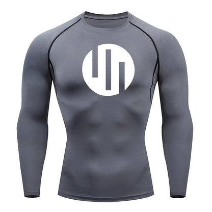 Gym Short Sleeve Running T-Shirt Men's Compression Long Sleeve Shirt Sun Protection Quick Drying Sports Top Black Sportswear 4xl