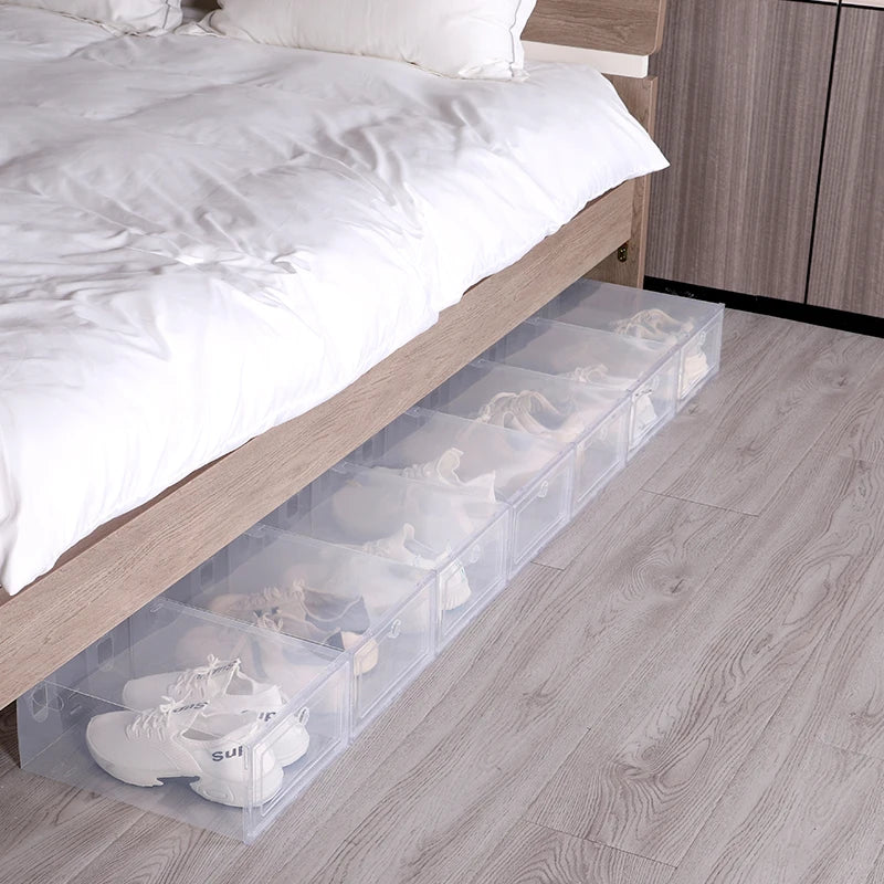 6pcs/set Antioxidant shoe cabinet High Transparent slippers sneakers storage shoes box dustproof shoe organizer box