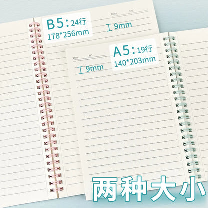 A5 B5 Thickened Spiral Notebooks Perforated Pages Loose-leaf Notebook for Students School Office Stationery Supplies
