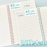 A5 B5 Thickened Spiral Notebooks Perforated Pages Loose-leaf Notebook for Students School Office Stationery Supplies