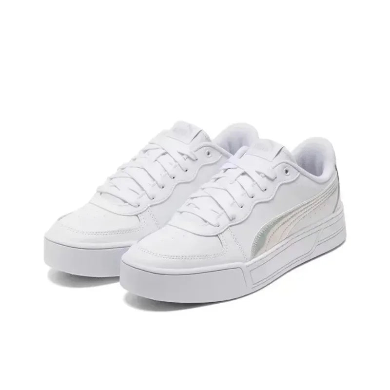 Puma Skye Men's and Women's Boarding Shoes Skateboarding Shoes Unisex Platinum Sneakers 385004-02