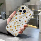 Honeybee Flower Pattern Clear Case For Xiaomi 14T Cases Xiaomi 13 12 11 Lite 5G 14 13T 12T 12X Poco M6 X6 X5 X3 F5 F6 Pro Cover