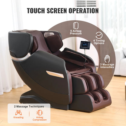 VEVOR Massage Chair - Full Body Zero Gravity Recliner with Multi Auto Modes 3D Shiatsu Heating Bluetooth Speaker Foot Roller