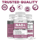 NAD+ Resveratrol Supplements - Anti Aging and Natural Cell Regeneration, for Cellular Health, Strengthens Immune SystemSupplemen