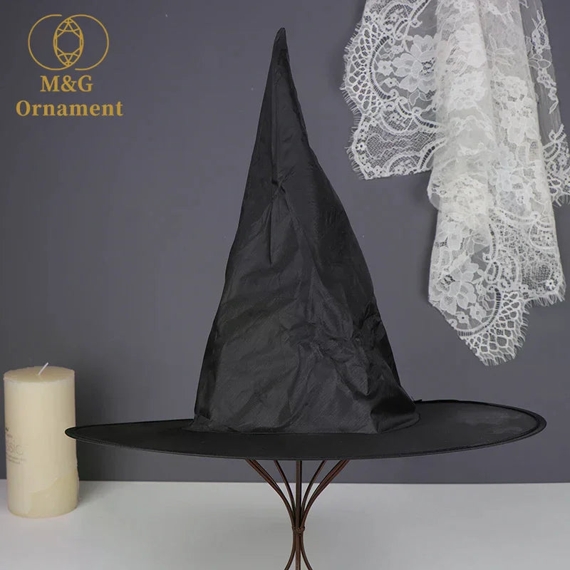 1Pc Halloween Black Witches Hat Cap Hanging Witches Hats Costume Accessory For Halloween Party Cosplay Favor Role Play