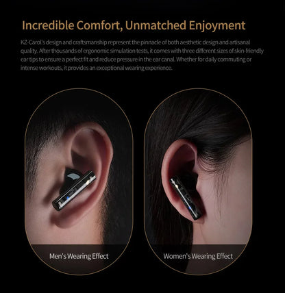 Auriculares intraaurales KZ Carol TWS Bluetooth 5.3 con cancelación activa de ruido, 6 micrófonos, inalámbricos, impermeables, estéreo, de alta fidelidad