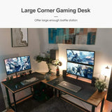 Escritorio en forma de L Homfa de 170 cm (66,5") para ordenador, gaming, portátil, oficina, mesa de trabajo esquinera, escritorio de estudio, 170 x 120 x 75 cm