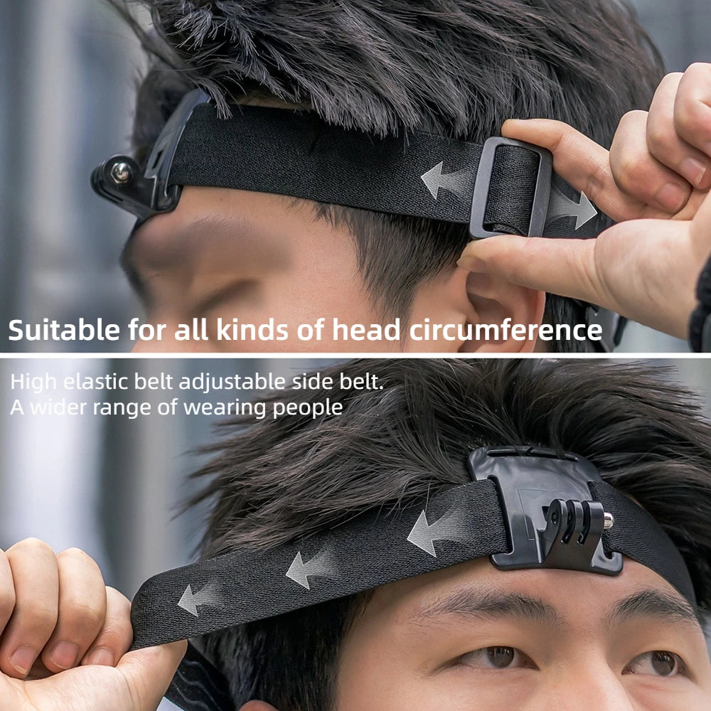 Camera Headband Head Strap Fixed Bracket for GoPro 13/12 Insta360 Sports DJI Action 5Pro/4/3 Ace Pro 2 Accessories First Angle