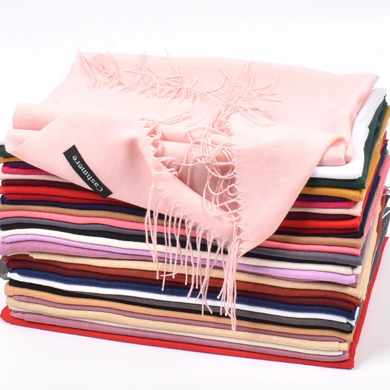 Bufandas de cuero en polvo para otoño e invierno, nuevas, de un solo color, al por mayor, para hombres y mujeres, 120 g, chal con diadema de un solo color.