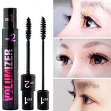 1PC 2in1 Black Double Purpose Mascara Waterproof Lengthen Lash Extension Sweatproof Curling Brushes Eye Fiber Mascara Eyelashes
