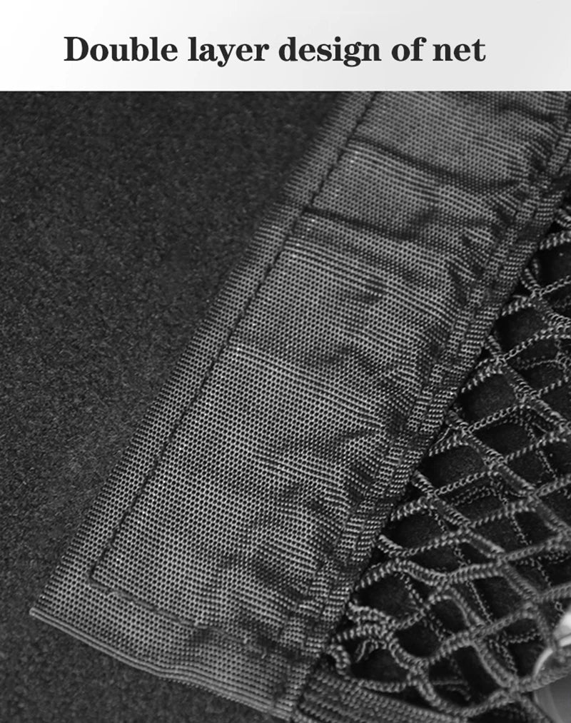 Car Seat Back Organizer Trunk Net Mesh Pocket Elastic String Net Magic Sticker Universal Portable Storage Bag Car Accessories