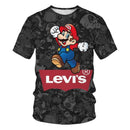 Summer anime Super Mario fashion cute boy 3D top T-shirt+shorts two-piece set Mario girl and boy top short sleeved shorts