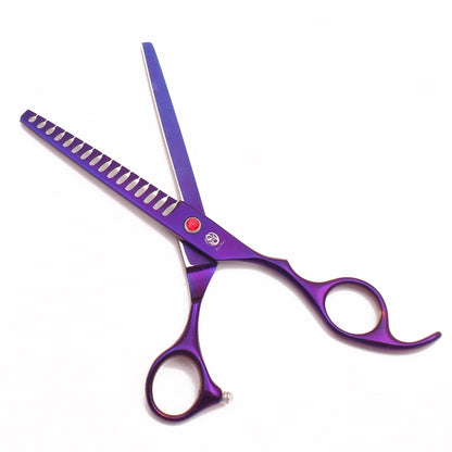 Tijeras de peluquería canina Purple Dragon de 6,5" y 7" de acero inoxidable, curvadas hacia arriba, profesionales para mascotas, tijeras de entresacar, Z3002