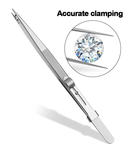 Pinzas de acero inoxidable con cierre deslizante ajustable, antiestáticas, herramienta para la fabricación de joyas y reparación de componentes electrónicos.
