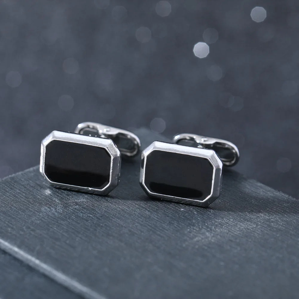 1Pair French Square Cufflinks Fashion Men's Business Banquet Suit Shirt Cuffs Buttons Luxury Wedding Cuff Links Gifts 2024 Trend