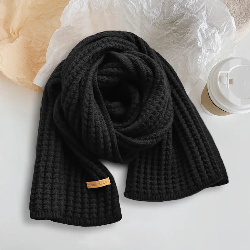 Bufanda de lana tejida, bufandas gruesas para exteriores, resistentes al viento, térmicas, chales largos, tejidas a crochet, pañuelo para el cuello, bufanda para pareja