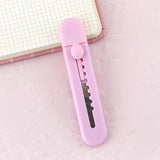 Mini navaja de bolsillo Kawaii con diseño de caramelo, color arte, multiusos, caja exprés, cortador de papel, herramienta para manualidades, material de papelería para oficina y escuela.