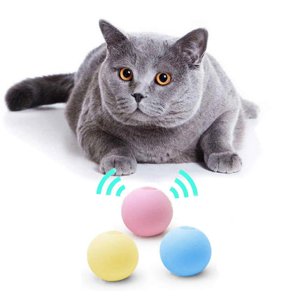Juguetes inteligentes para gatos, pelota interactiva de peluche, juguete eléctrico de entrenamiento con hierba gatera, juguete con sonido táctil para gatitos, producto para mascotas, juguete con chirrido, pelota, suministros para gatos