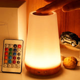 Luminária Noturna RGB Recarregável via USB com 13 Cores, Controle Remoto e Touch – Portátil, com Intensidade Regulável (Ideal para Mesa ou Cabeceira)